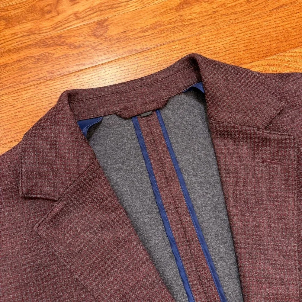Bonobos Jetsetter Blazer 40R Burgundy Lanificio Fortex Unsturctured Tailored Fit